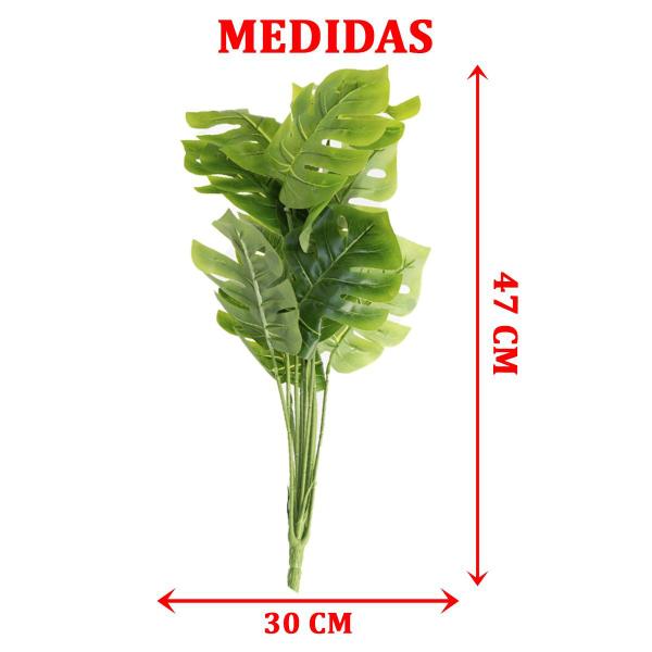 Imagem de Kit 6 Ramos Costela De Adão Folhagens Jardim Artificial 47cm