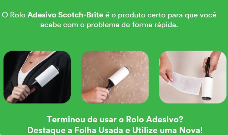 Imagem de Kit 6 Refil Para Tira Pelo Rolo Adesivo Original Scotch Brite 100x3,1 3