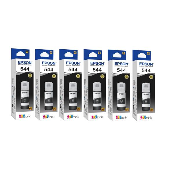 Kit 6 Refil Tinta Para T544 L3110 L3150 L3250 Preto Imagem de Kit 6 Refil Tinta Para T544 L3110 L3150 L3250 Preto