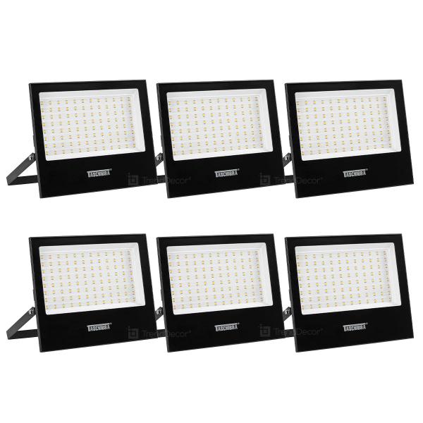 Imagem de Kit 6 Refletores Taschibra TR LED 100W Preto