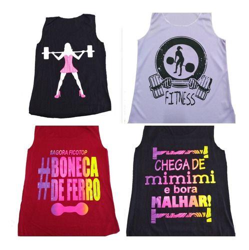 Imagem de Kit 6 Regatas Plus Size Fitness Academia Gg - G1