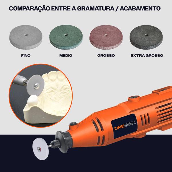 Imagem de Kit 6 Roda de Borracha Haste 3mm Grosso Polir Micro Retífica