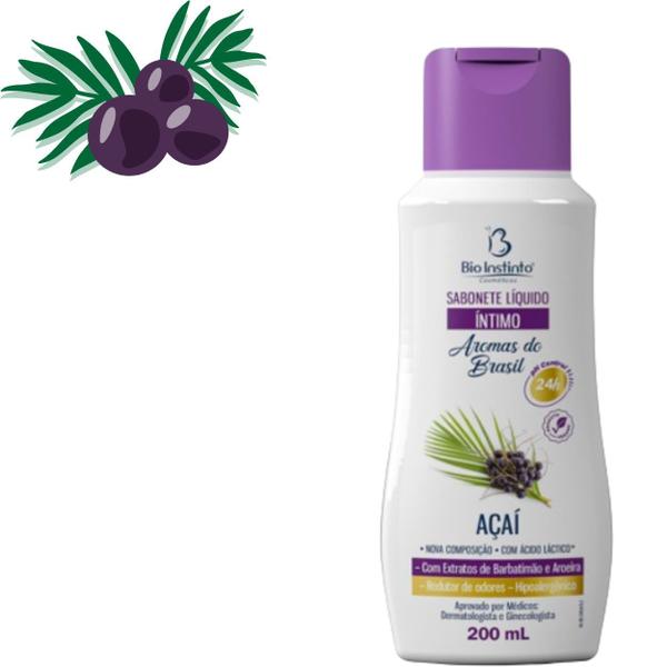 Kit 6 Sabonete Líquido Íntimo Açaí 200Ml - Bio Instinto Imagem de Kit 6 Sabonete Líquido Íntimo Açaí 200Ml - Bio Instinto