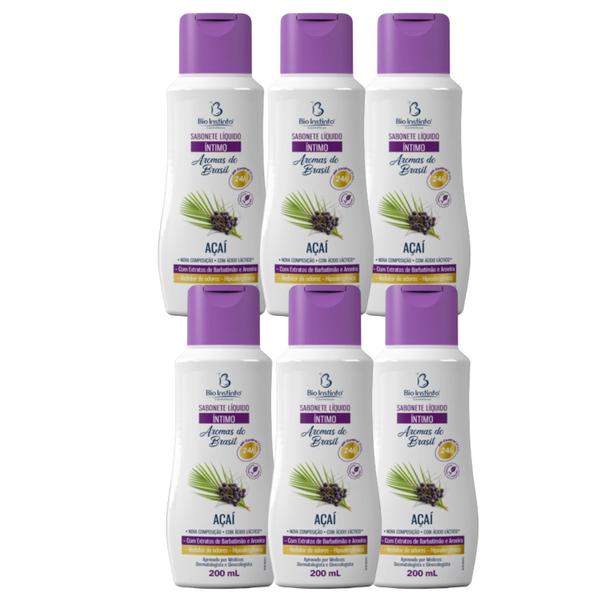 Imagem de Kit 6 Sabonete Líquido Íntimo Açaí 200Ml - Bio Instinto