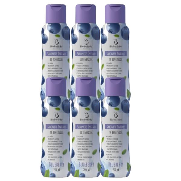 Imagem de Kit 6 Sabonete Líquido Íntimo Blueberry 200Ml - Bio Instinto