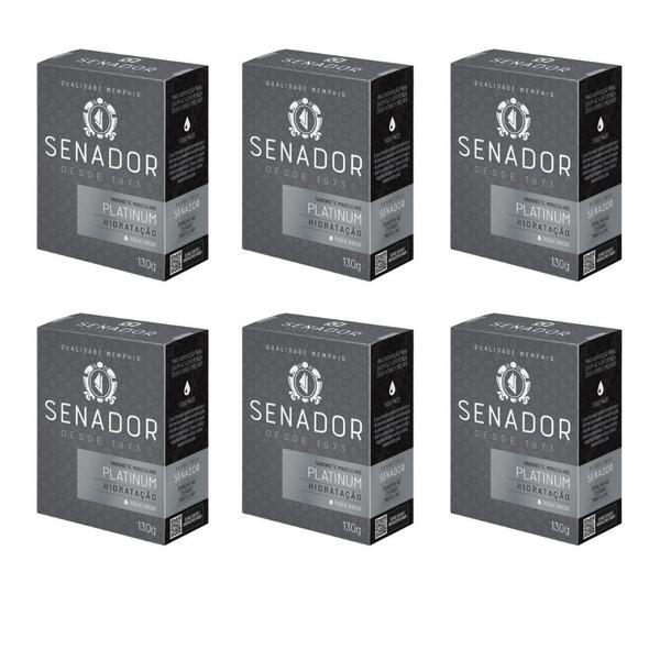 Imagem de Kit 6 Sabonete Senador Platinum 130g