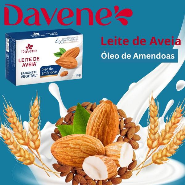 Imagem de Kit 6 Sabonete Vegetal Davene Leite de Aveia Óleo de Amêndoas - 90g