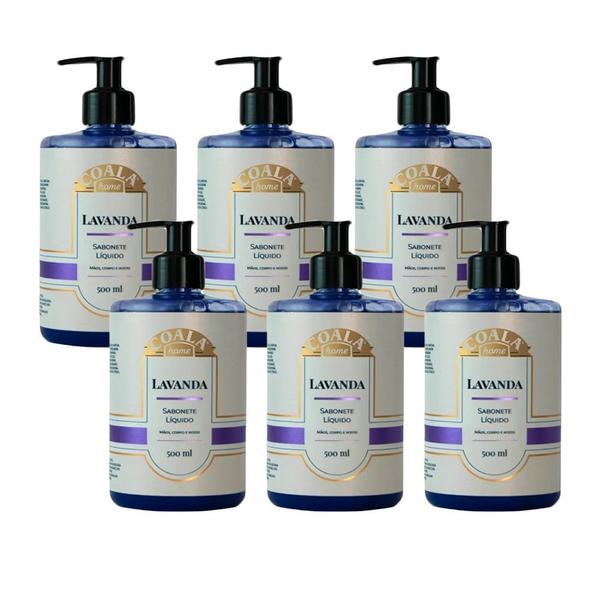 Imagem de Kit 6 Sabonetes Líquido com Frasco Coala Home Aroma Lavanda 500ml