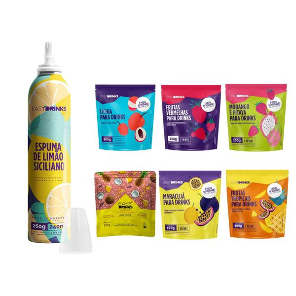 Imagem de Kit 6 Sachês Easy Drinks para Bebida + Espuma de Limão Siciliano