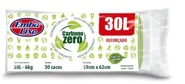 Imagem de Kit 6 Saco De Lixo Zero Carbono Reforçado 30 Litros 120 Un