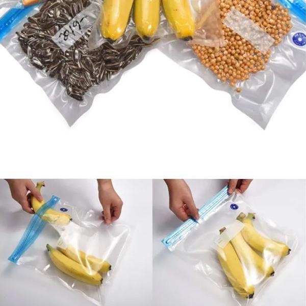 Imagem de Kit 6 Saco Vácuo Para Conservar Alimentos Organizador M