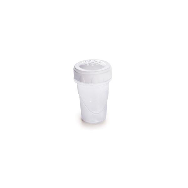 Imagem de Kit 6 Saleiro Portal Sal Plástico Branco Transparente 90ML