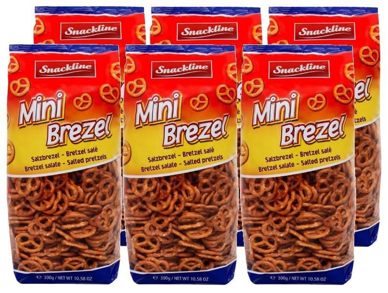 Imagem de kit 6 SALGADINHO PRETZELS MINI GUNZ 300GR