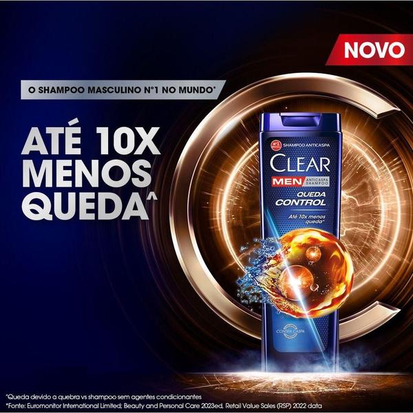 Imagem de Kit 6 Shampoos Clear Men Anticaspa Queda Control 400ml