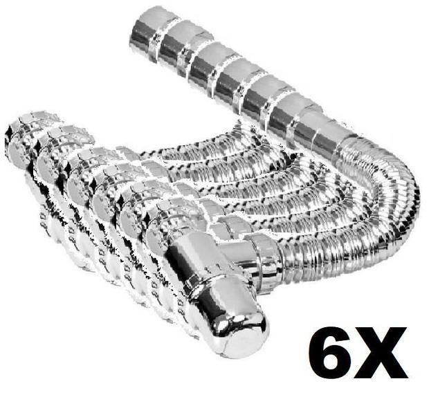 Imagem de Kit 6 Sifão Copo Sanfonado Cromado Astra