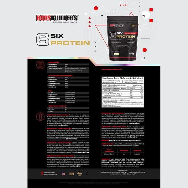 Imagem de Kit 6 Six Protein 2Kg+ Power Creatina 100G+ Power