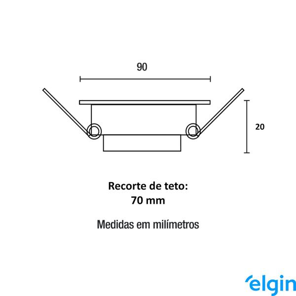 Imagem de Kit 6 Spot Led Quadrado Embutir 5W MR16 Branco Quente 3000K