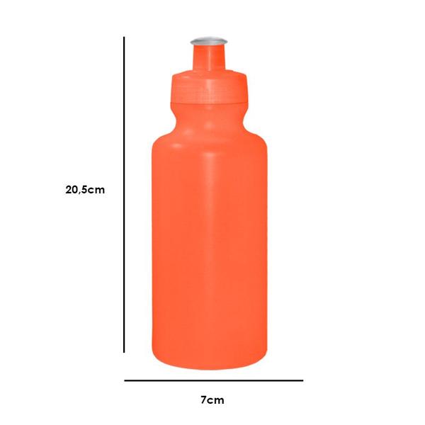 Imagem de Kit 6 Squeezes 550Ml Laranja Neon Plástico Premium