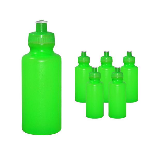 Imagem de Kit 6 Squeezes 550Ml Verde Neon Plástico Premium