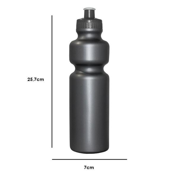 Imagem de Kit 6 Squeezes 750Ml Prata Plástico Premium