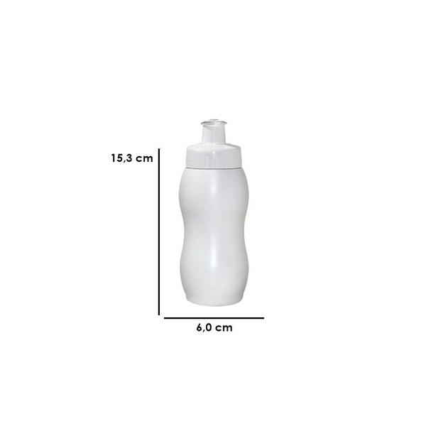 Imagem de Kit 6 Squeezes Wave 250Ml Branco Plástico Premium