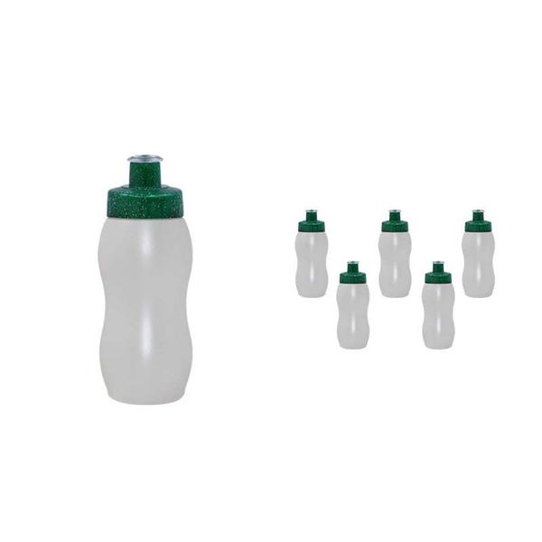 Imagem de Kit 6 Squeezes Wave 250Ml Tampa Fibra Madeira Verde