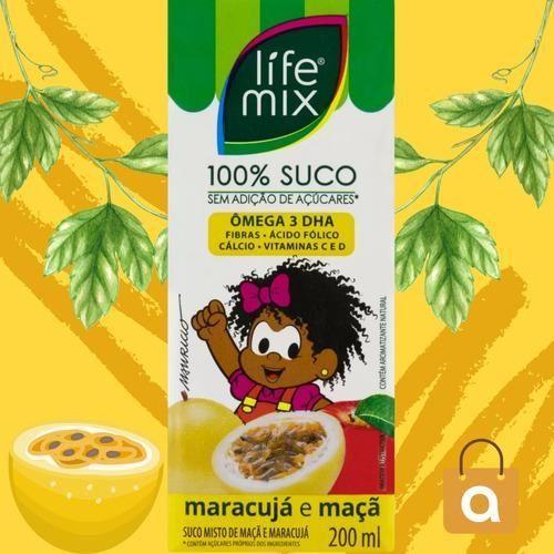 Imagem de Kit 6 Sucos Life Mix Kids 200Ml Turma Da Mônica Maracujá