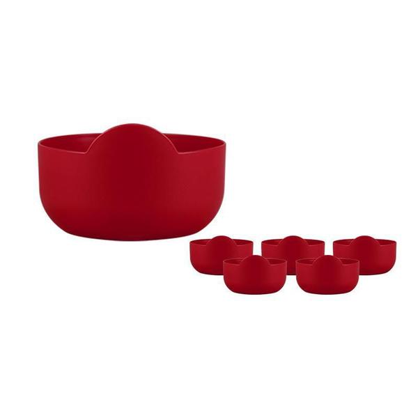 Imagem de Kit 6 Super Bowl Vermelho 475Ml Plástico Premium