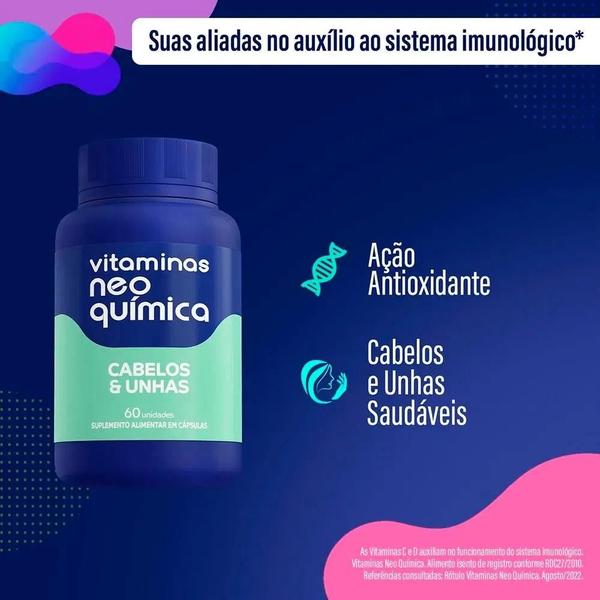 Imagem de Kit 6 Suplemento Cabelos e Unhas 60 Cápsulas - Neo Química