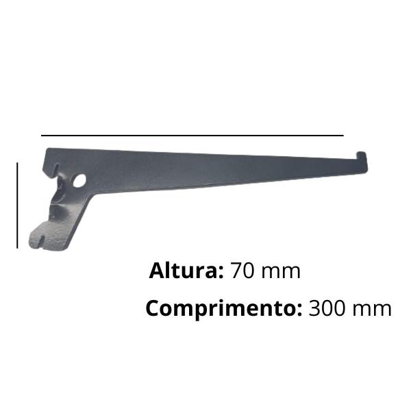 Imagem de Kit 6 Suportes para Trilho Cremalheira de 30 cm 