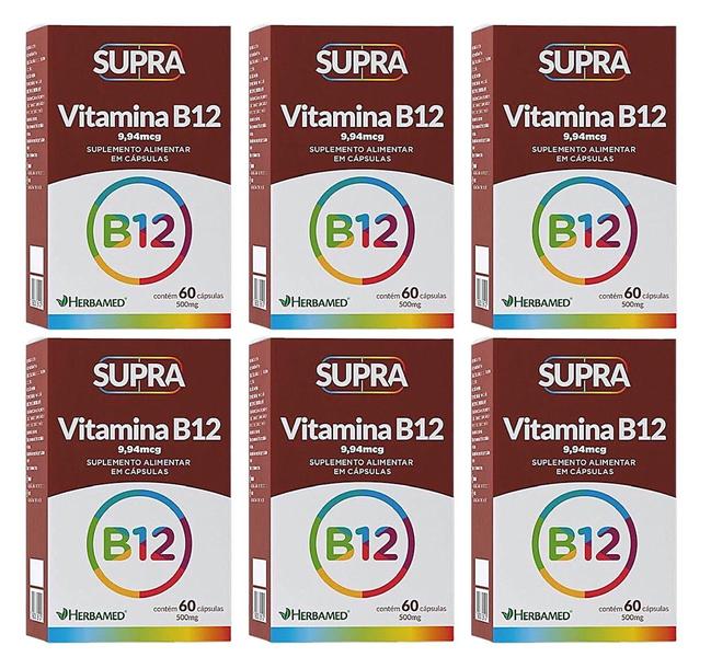 Imagem de Kit 6 Supra Vitamina B12 60 Cápsulas - Herbamed