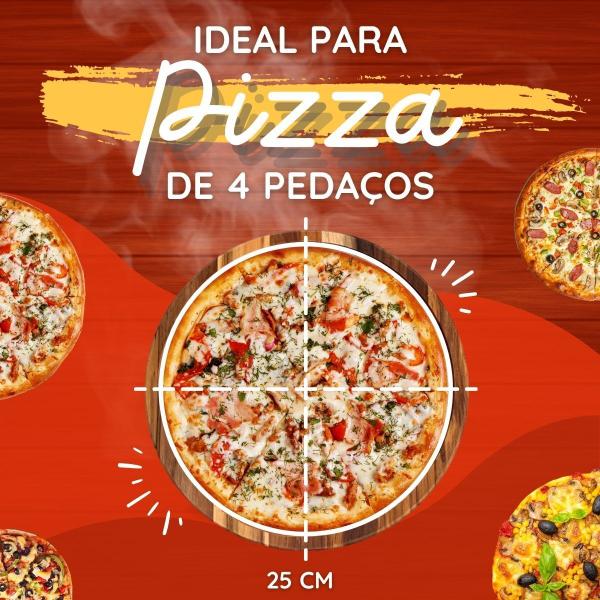 Imagem de Kit 6 Tábuas 25Cm De Madeira Teca Para Cortar E Servir Pizza