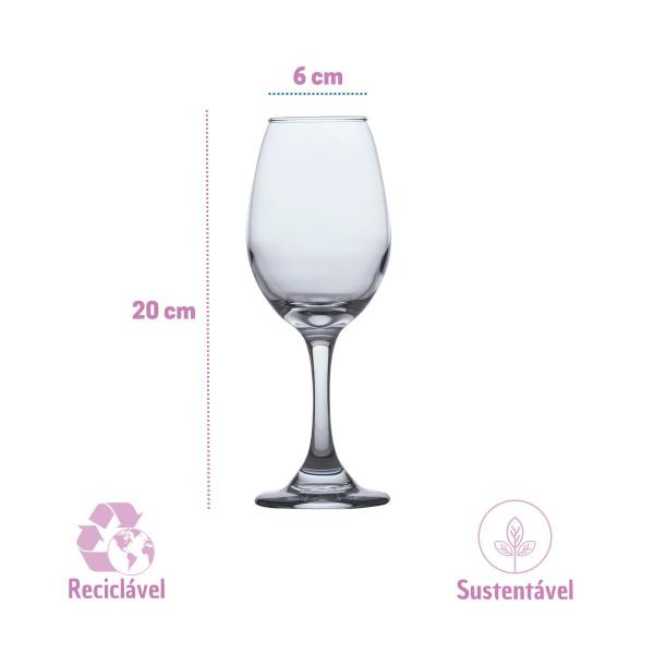 Imagem de Kit 6 Taça de Vinho Resistente Vinho tinto Agua 365ml - Luxo