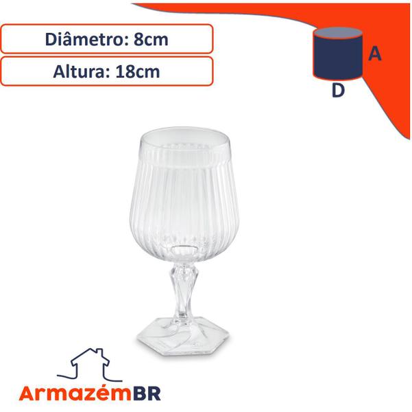 Imagem de Kit 6 Taça Plástica Para Água Suco Chá Gin Festa 350ml Axe Transparente - Uz