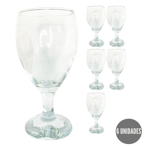 Imagem de Kit 6 Taças De Vinho 350ml Vidro Transparente