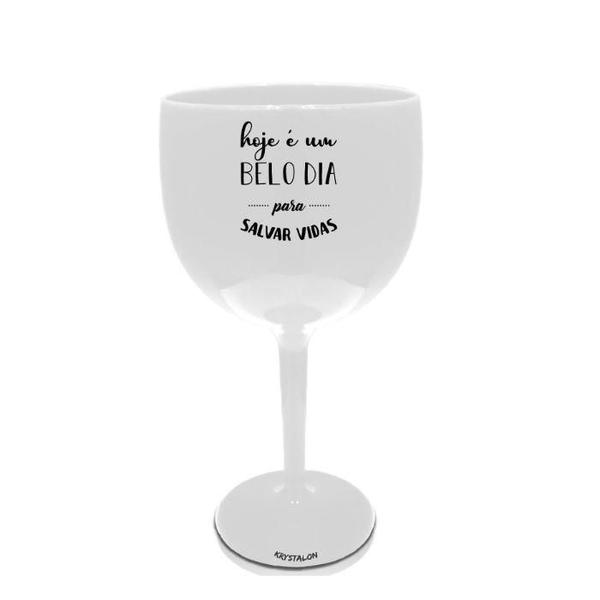 Kit 6 Taças Gin Brancas Personalizadas Salvar Vidas - Krystalon Imagem de Kit 6 Taças Gin Brancas Personalizadas Salvar Vidas