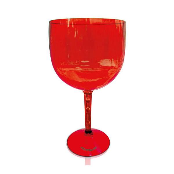 Kit 6 Taças Gin Vermelho Translúcido Acrílico Poliestireno - Krystalon Imagem de Kit 6 Taças Gin Vermelho Translúcido Acrílico Poliestireno