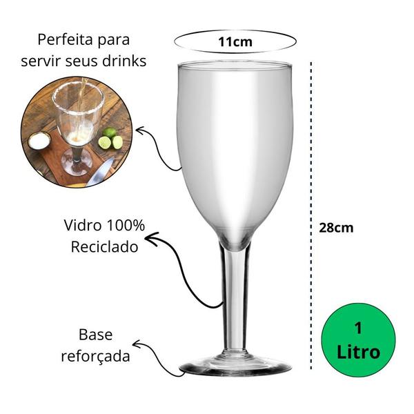 Imagem de Kit 6 Taças Grandes 1 Litro Gin Cerveja Caipirinha e Drinks