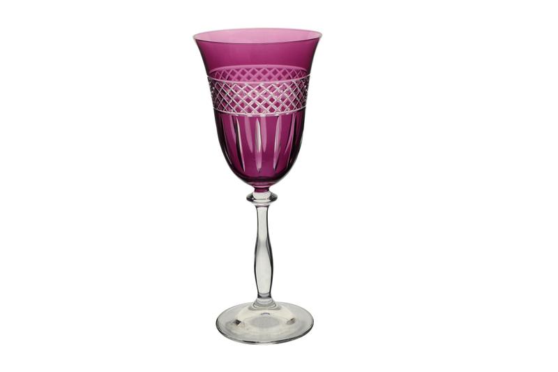 Imagem de Kit 6 Taças Para Vinho Em Cristal Angela 250Ml Violeta