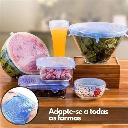 Imagem de Kit 6 Tampas De Silicone Universal Panelas Vasilhas Lavável