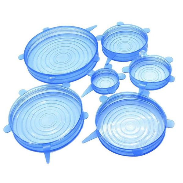 Kit 6 Tampas Panela Silicone Pote Forma Universal Elástica - Mrvendas Imagem de Kit 6 Tampas Panela Silicone Pote Forma Universal Elástica