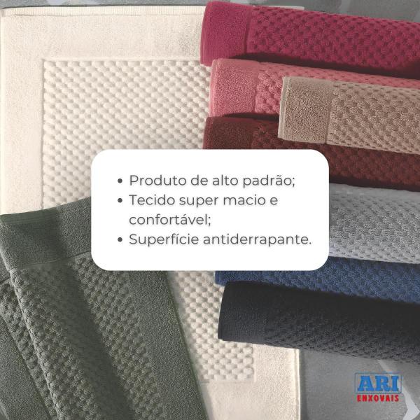 Imagem de Kit 6 Tapete Piso Para Banheiro Felpudo Atoalhado Toalha Prime 50x70 Grosso Confort Cores Chao Jacquard Macio Encorpado