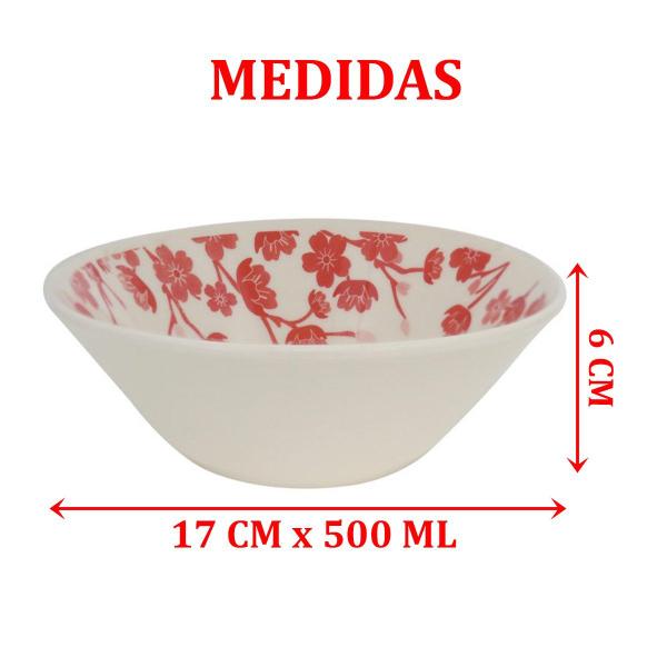 Imagem de Kit 6 Tigela Pequena Conic Bowl 6cm Jardim Oriental 500ml