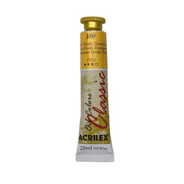 Imagem de Kit 6 Tintas A Óleo Amarelo Oxido Transparente 20 Ml Acrilex