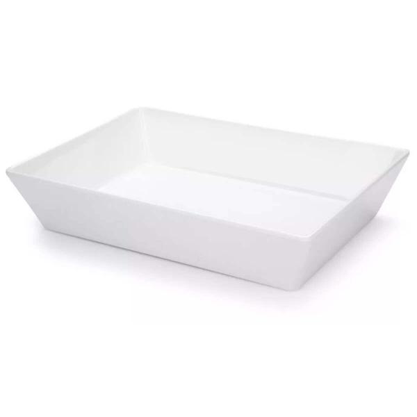 Kit 6 Travessa Retangular 2,2l Branca Servir a Mesa Salada Sobremesa Risoto Coza Imagem de Kit 6 Travessa Retangular 2,2l Branca Servir a Mesa Salada Sobremesa Risoto Coza