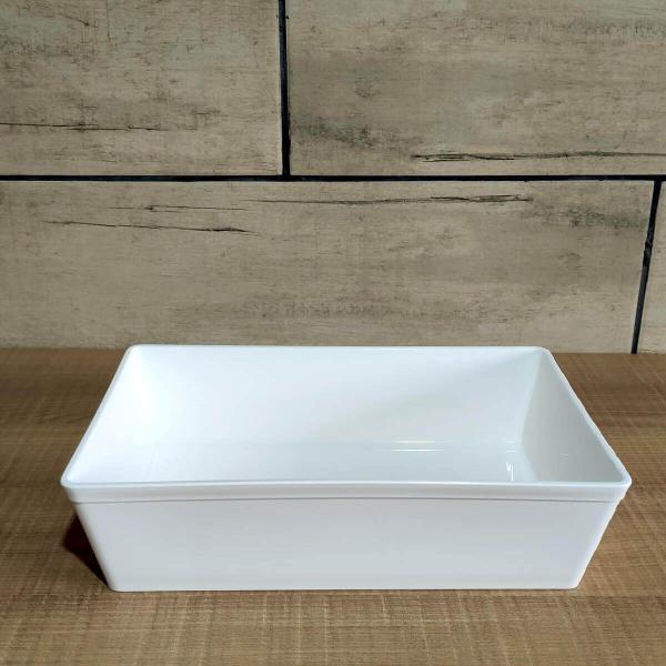Kit 6 Travessa Retangular 2,2l Branca Servir a Mesa Salada Sobremesa Risoto Coza Imagem de Kit 6 Travessa Retangular 2,2l Branca Servir a Mesa Salada Sobremesa Risoto Coza
