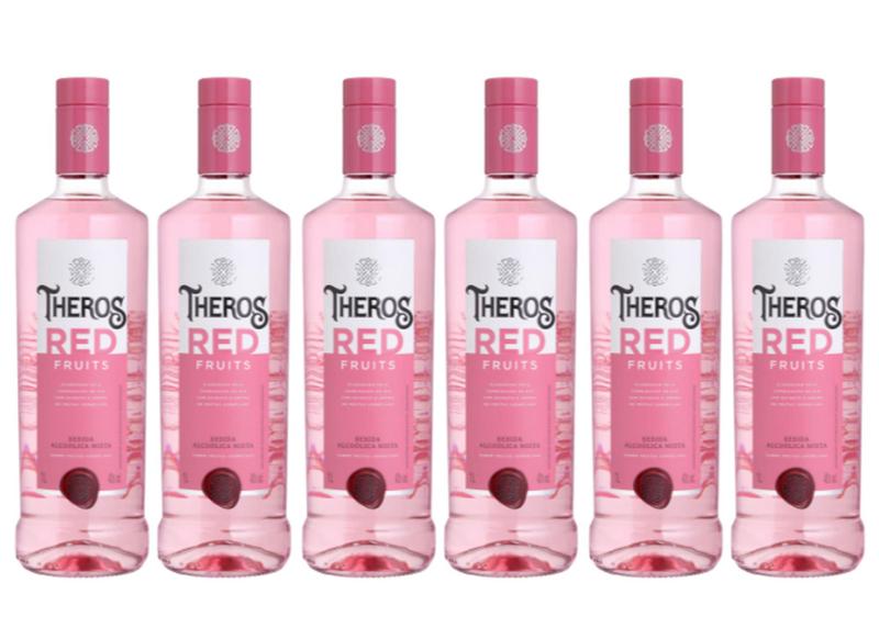 Imagem de Kit 6 Un Gin Theros Red Fruits 1 L