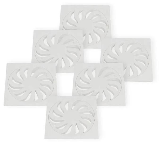 Kit 6 Un Grelha Abre/Fecha Branco Quadrado Pvc Dn150 Tigre Imagem de Kit 6 Un Grelha Abre/Fecha Branco Quadrado Pvc Dn150 Tigre