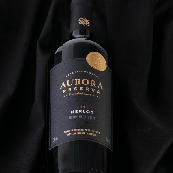 Imagem de Kit 6 Un Vinho Aurora Reserva Merlot 750 ml