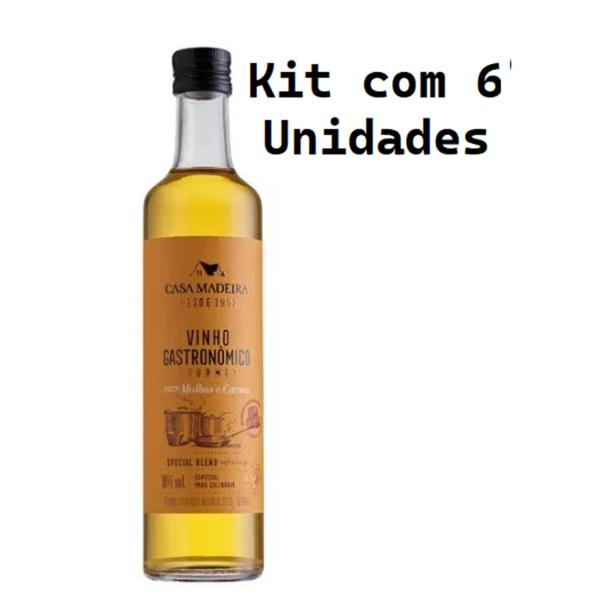Imagem de Kit 6 Un Vinho Gastronomico Casa Madeira 500 ml